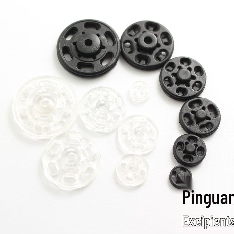 Transparent Metal Snap Buttons: Mother-Son Style, 7-21mm, White