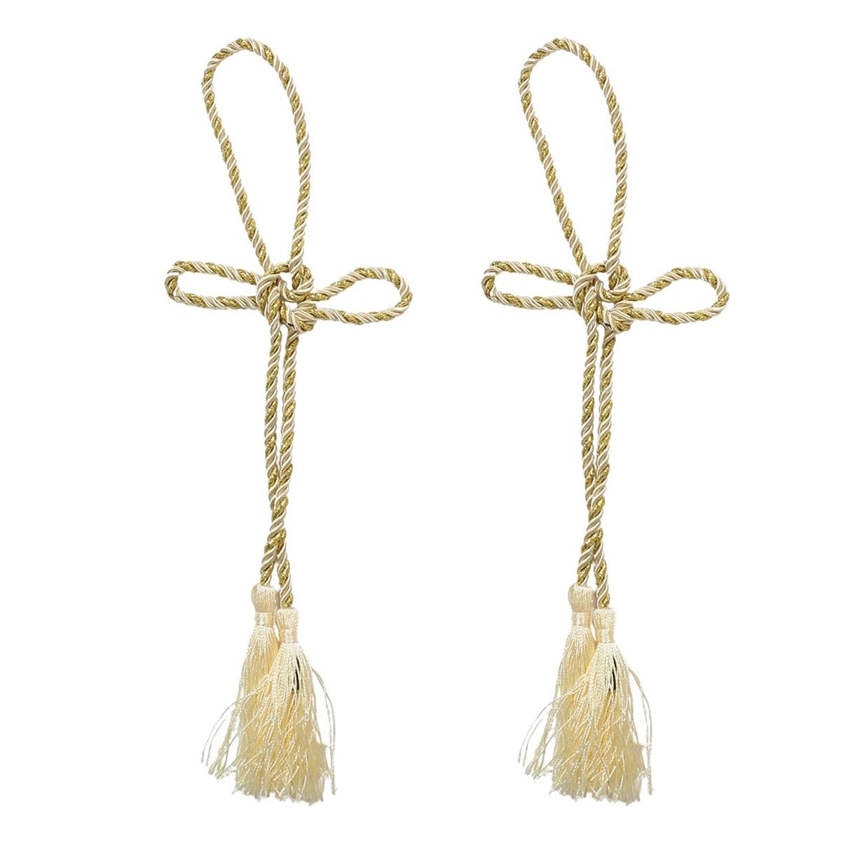 

2 шт., веревка для штор, ручная работа, домашняя с кисточкой, подвесная веревка, украшение для гостиной, спальни, без бежевый