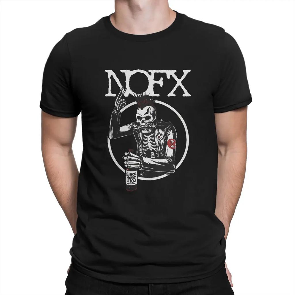 Music T-Shirt N-Nofx Novelty 100% Cotton Tee Shirt O Neck Short Sleeve T Shirts Gift Idea Clothes Unisex