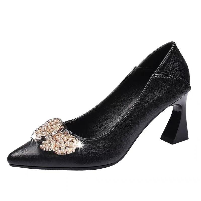 Butterfly Rhinestone Woman Pumps Pointed Toe High Heels Shoes for Women Stylish 39 Quick Delivery Young Elegant Dress Footwear
