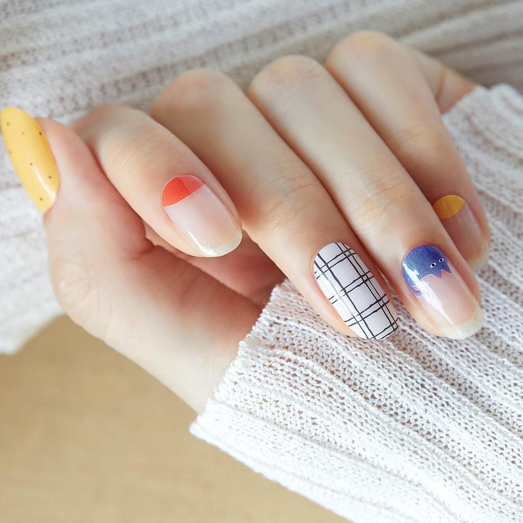 Vibrant Pop Nail Stickers 24pcs | Self-Adhesive Strips, Rainbow &Neon Mix, Quick 5-Min Manicure