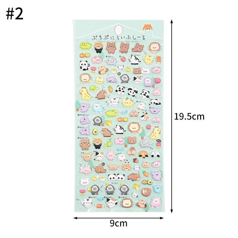 3D Cute Animals Stickers Cartoon Scrapbook DIY Stickers 3D Korean Stickers Three-Dimensional Sticker Notebook Kawaii Decals