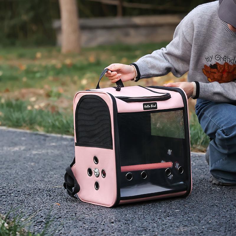 Vogeltasche Papageienkäfig Schulter Aus Tragbar Vogeltasche Atmungsaktiv Doppelschulter Papageien Tasche Wellensittich Tigerhaut
