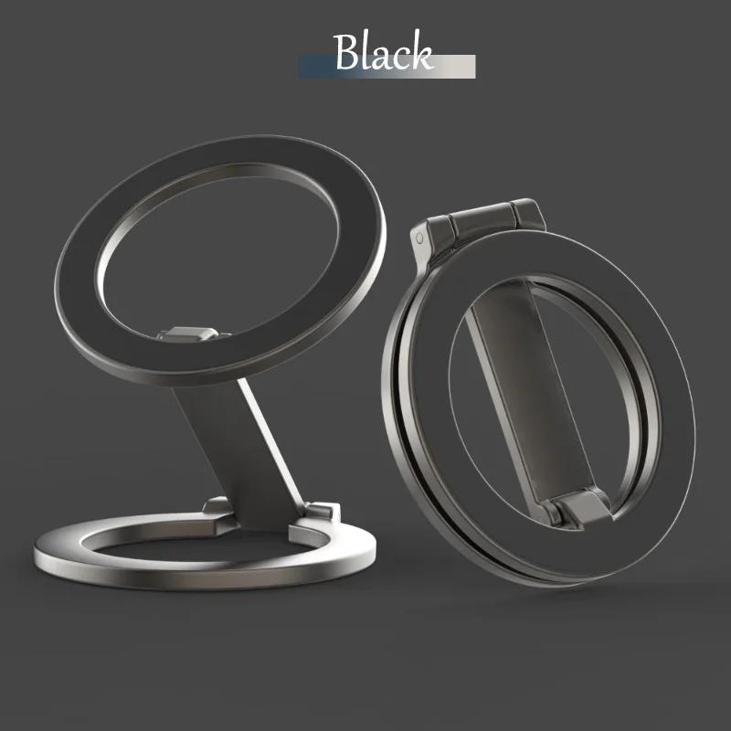 Double Magnetic Phone Ring Holder Foldable Stand Compatible with iPhone 16 12 13 14 15 Series MagSafe Phone Grip Stand