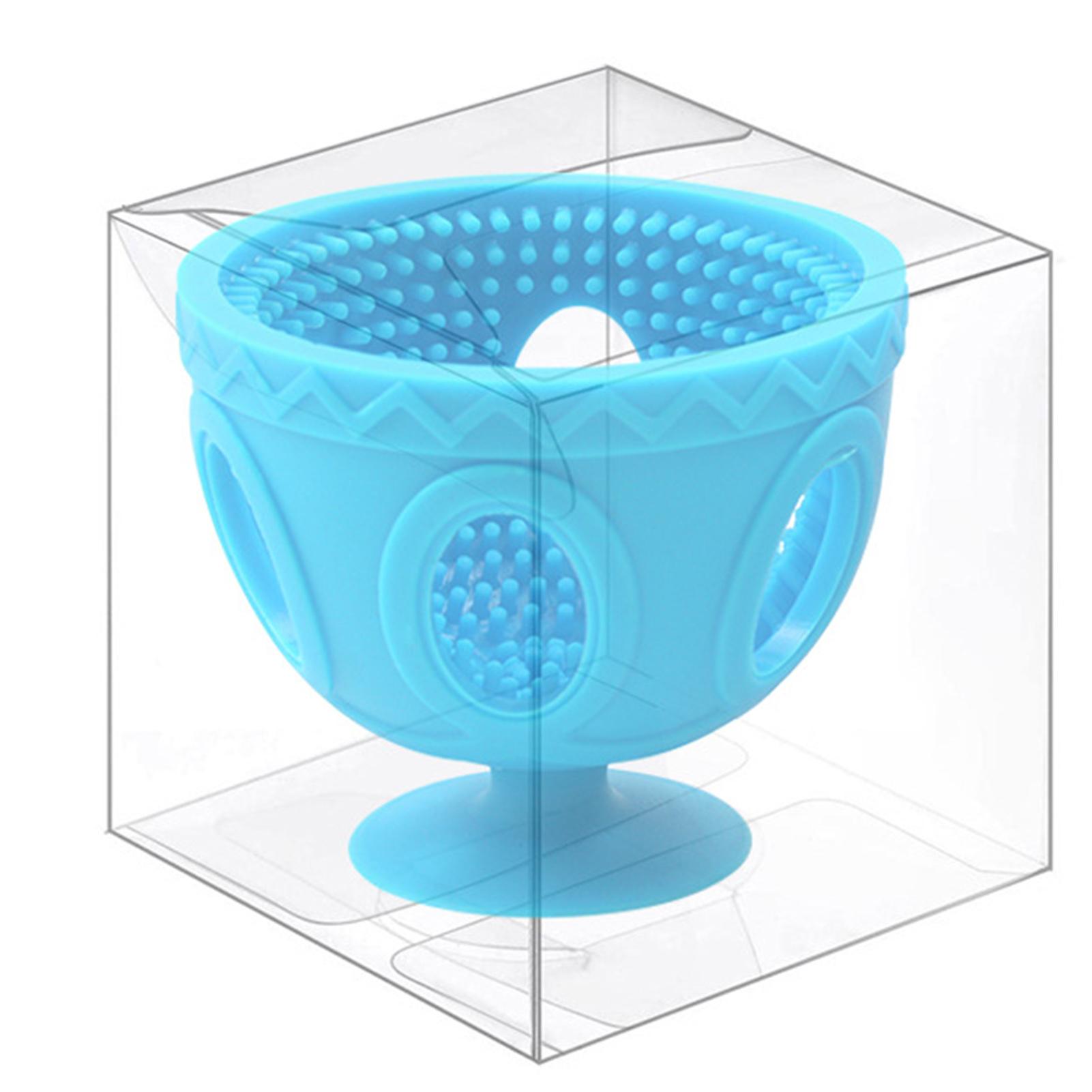 Silicone Egg Brush Rotating Egg Cleaner for Eggs and Duck Eggs Food Grade Silicone Cleaning Tool 1 Pcs_Sky Blue синий/небо