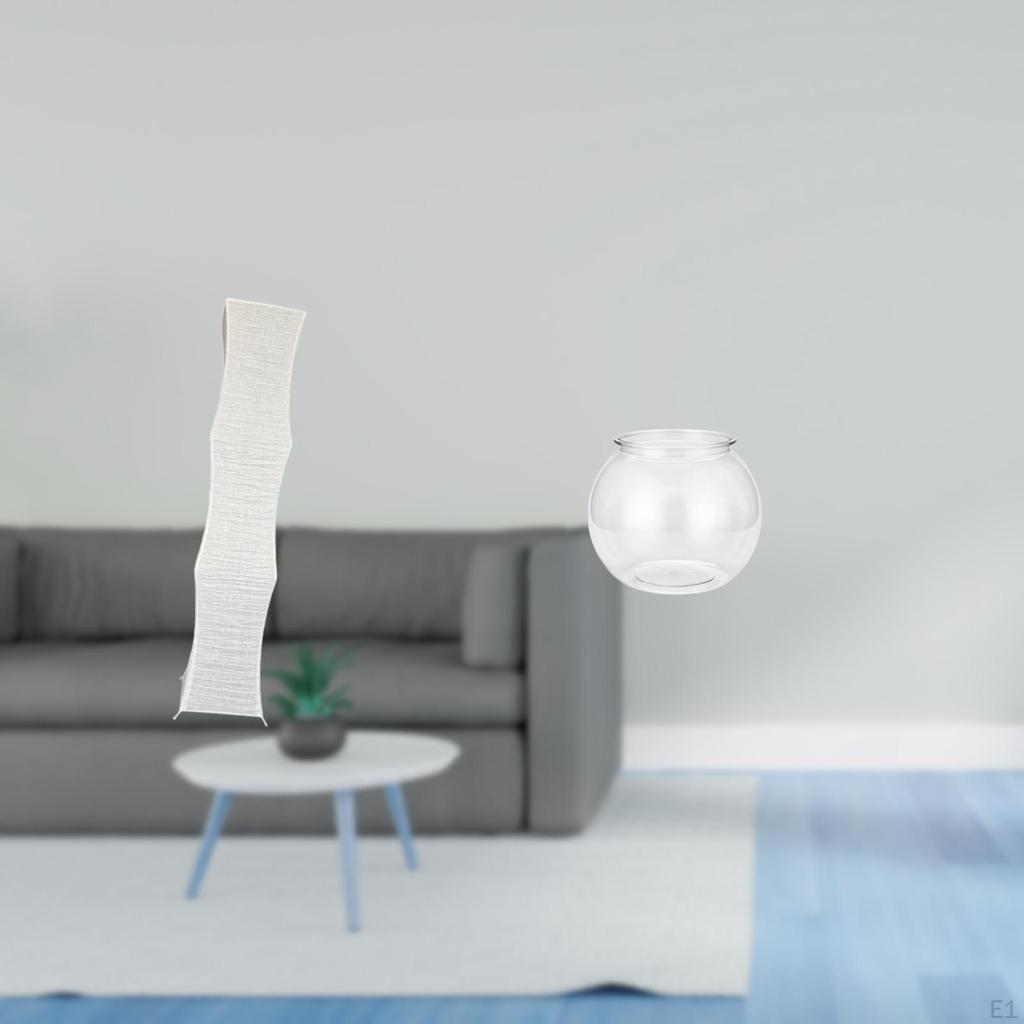 Living Room Standing Lamp Shade with Transparent Small Fish Tank Vase for Office Table Home Decor