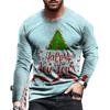 Spring and Autumn Round Neck 3D Christmas Theme Printed T-shirts Fashionable Casual Long Sleeved Men's T-shirts