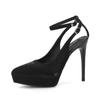 3-1 one-word bag head sandals pointed tip stiletto high heels waterproof table super high heel satin single shoes are not tired