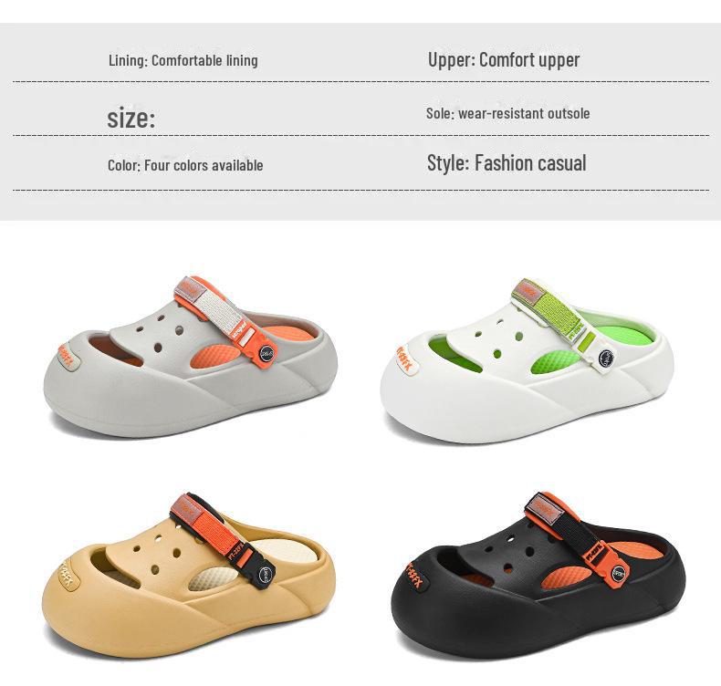 Unisex Summer Garden EVA Hole Shoes: Casual Outdoor Sandals & Trendy Beach Baotou Slippers