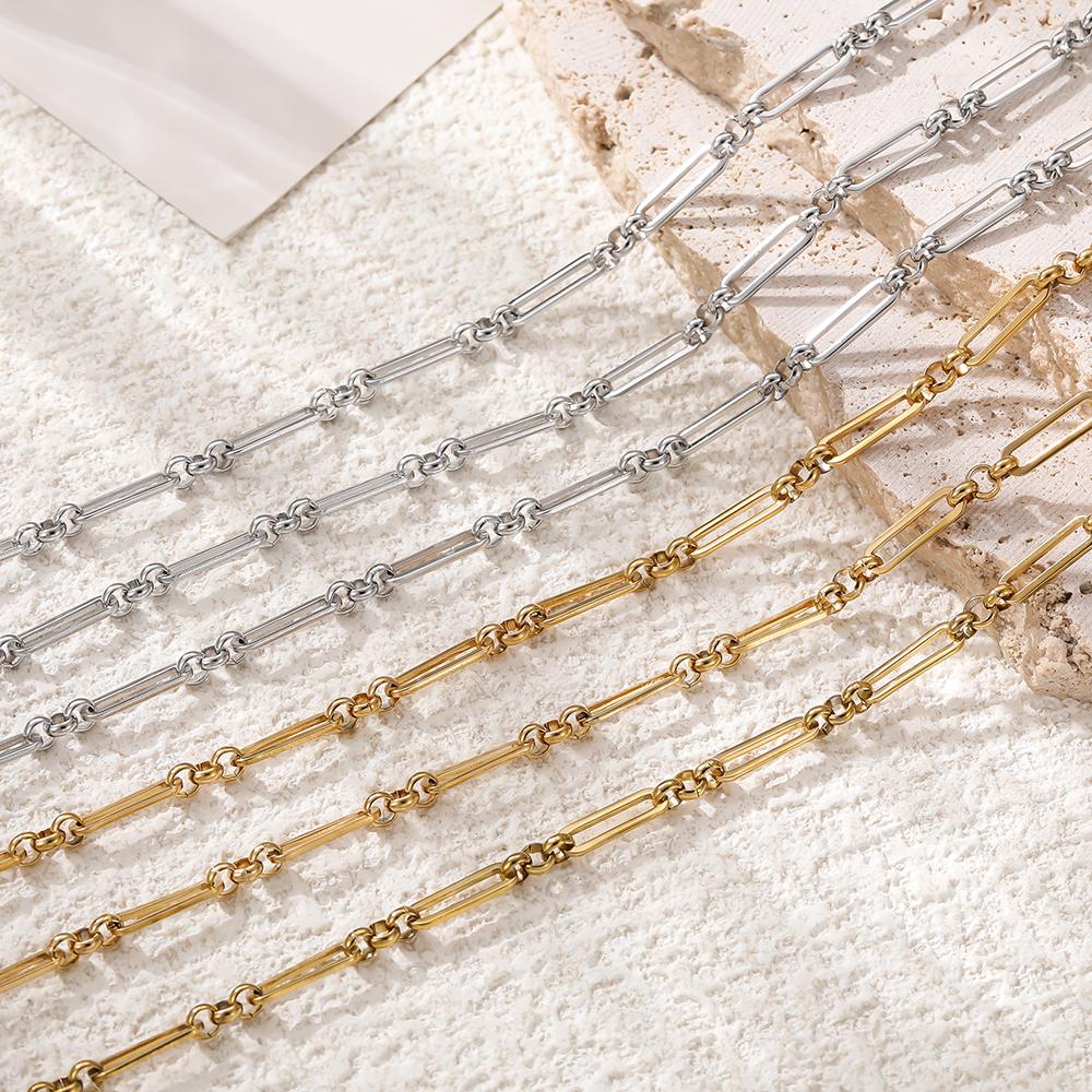 1Meter 4x14mm Stainless Steel Chain No Fade Cable Chains for Necklace Bracelet Anklet DIY Jewelry Making Component