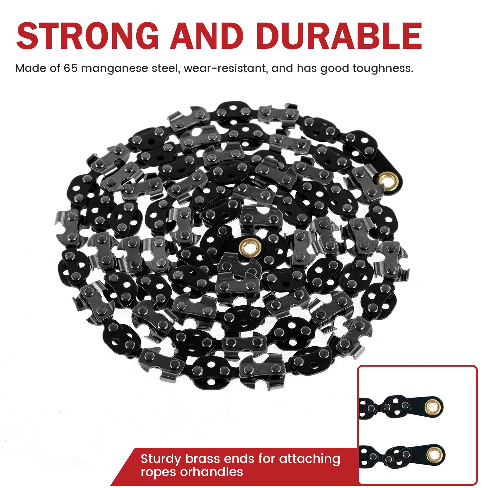 Tree Limb Rope Saw 68 Teeth High Limb Hand Rope Chainsaw Portable Hand Chain Saw Folding Limb Cutter Multi-function Saw Chain silver
