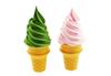 Speed Mao Realistic Soft Serve Ice Cream Food Set of 2 and Samples, (Pink Green)