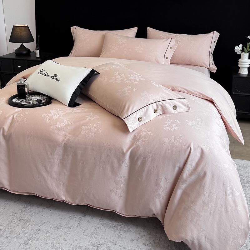 A-Class Long-Staple Cotton Luxury 4-Piece Thick Embossed Bedding Set