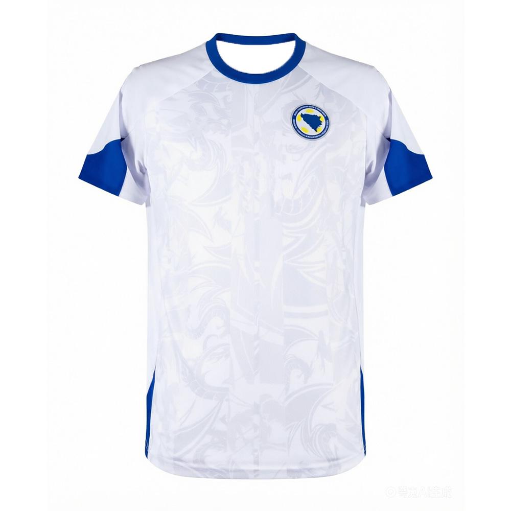 ETST 07 2026 Bosni&euml; en Herzegovina Mannen Vrouwen Kinderen Sneldrogend Ademend Rond Hals T-shirt Sportbal Uniform voor Vrijetijdskleding S