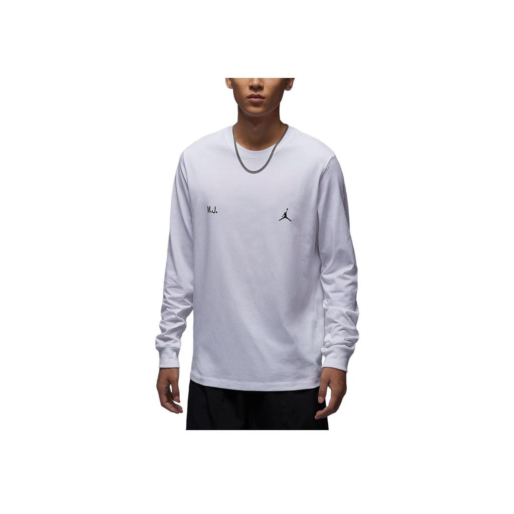 Jordan Comfortable Soft Versatile Long Sleeve T-Shirt Men Tops White Black FZ1935-100