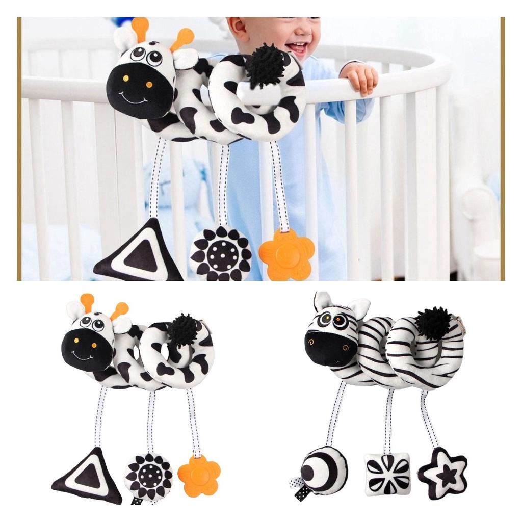 Black And White Animal Visual Stimulation Early Education Crib Toy