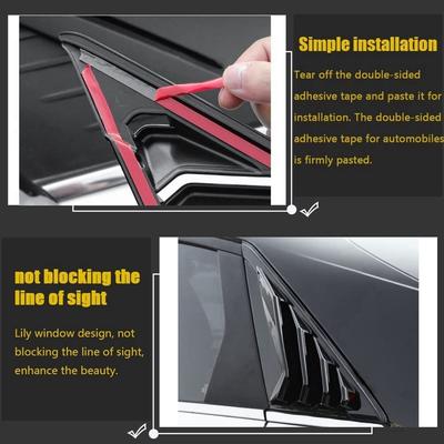 ABS Rear Window Louver Shutter Cover Trim For Hyundai Elantra Air Vent Scoop Shade Replacement Accessories 1Set