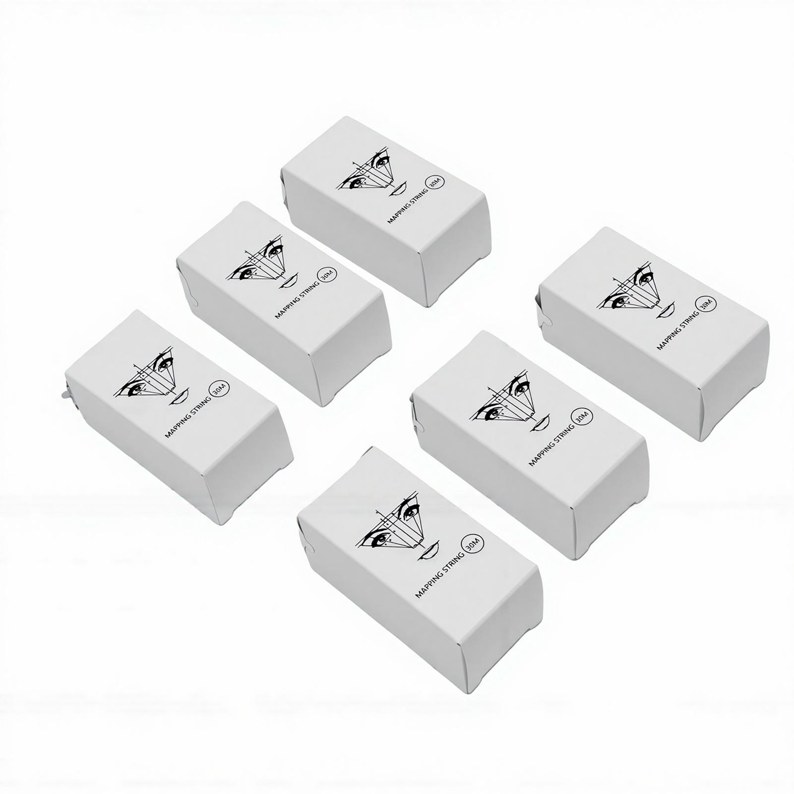 6 Boxes Brow Mapping String 30 Meters Per Box Pre Inked Semi Permanent Eyebrow Mapping String White