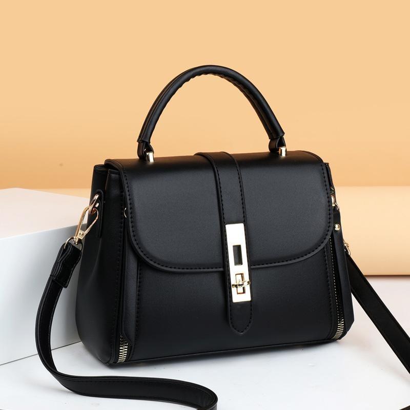 Borsa a tracolla moda vintage Borsa a tracolla portatile di mezza età in morbida pelle Borsa da donna