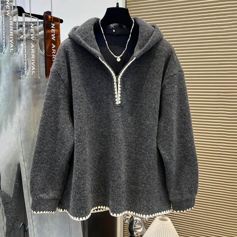 Sweatshirt for Women Oversize Fleece Thickened Loose Casual Pullover Long Sleeve Winter Sweatshirt Top
