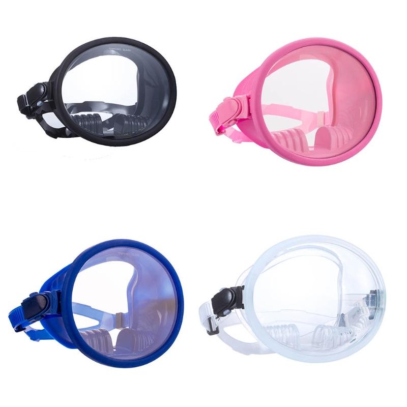 Retro Einzelglas Scuba Oval Tauchmaske, Beschlagfreies gehärtetes Glas, Silikon Komfortpassform, Linse-Schnorcheln & Speerfischen