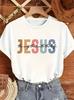 Jesus The Way Truth Life Print Women T-Shirt Casual Short Sleeve Tee All Season Comfort Ladies Top Plus-size T Shirt Daily Wear