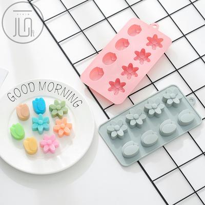 Silicone Flower Chocolate Ice Cube Mold 8 Even Small Flower Tulip Chocolate Mold Candy Mold
