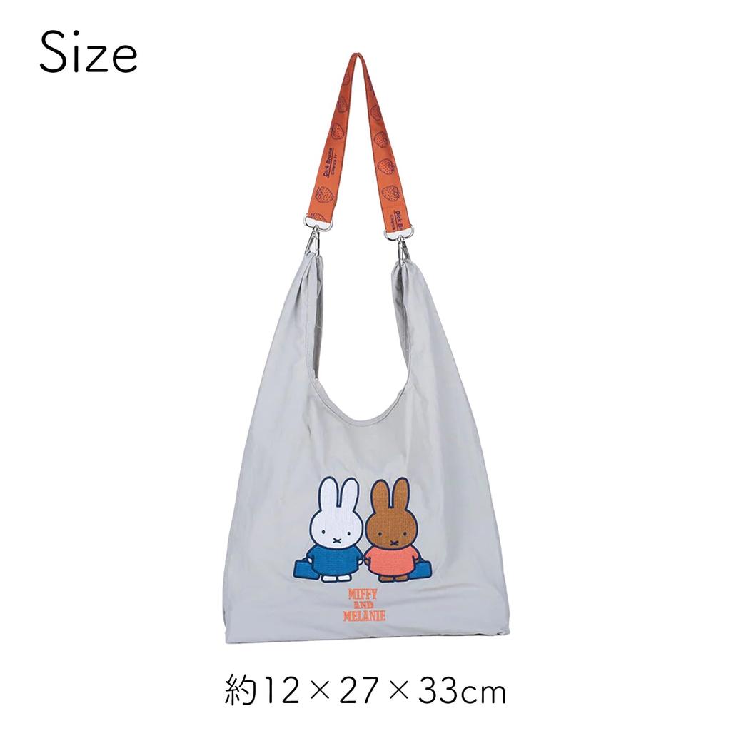 Miffy Tote Bag [Shopper Bag with Strap] 2-Way Handbag, Shoulder Bag, Sub-Bag, Eco Bag, Foldable, Lightweight, Strawberry