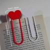 2PCS Creative Heart Bookmark - Glitter Page Marker, Durable Plastic Reader Book Accessories