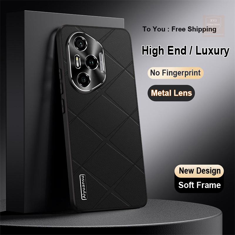 For Honor 300 Pro Case Holder Ring Cover For Honor 300 Ultra Pro Phone Case Shell 360 Bracket Stand Fashion Leather Skin Bumper