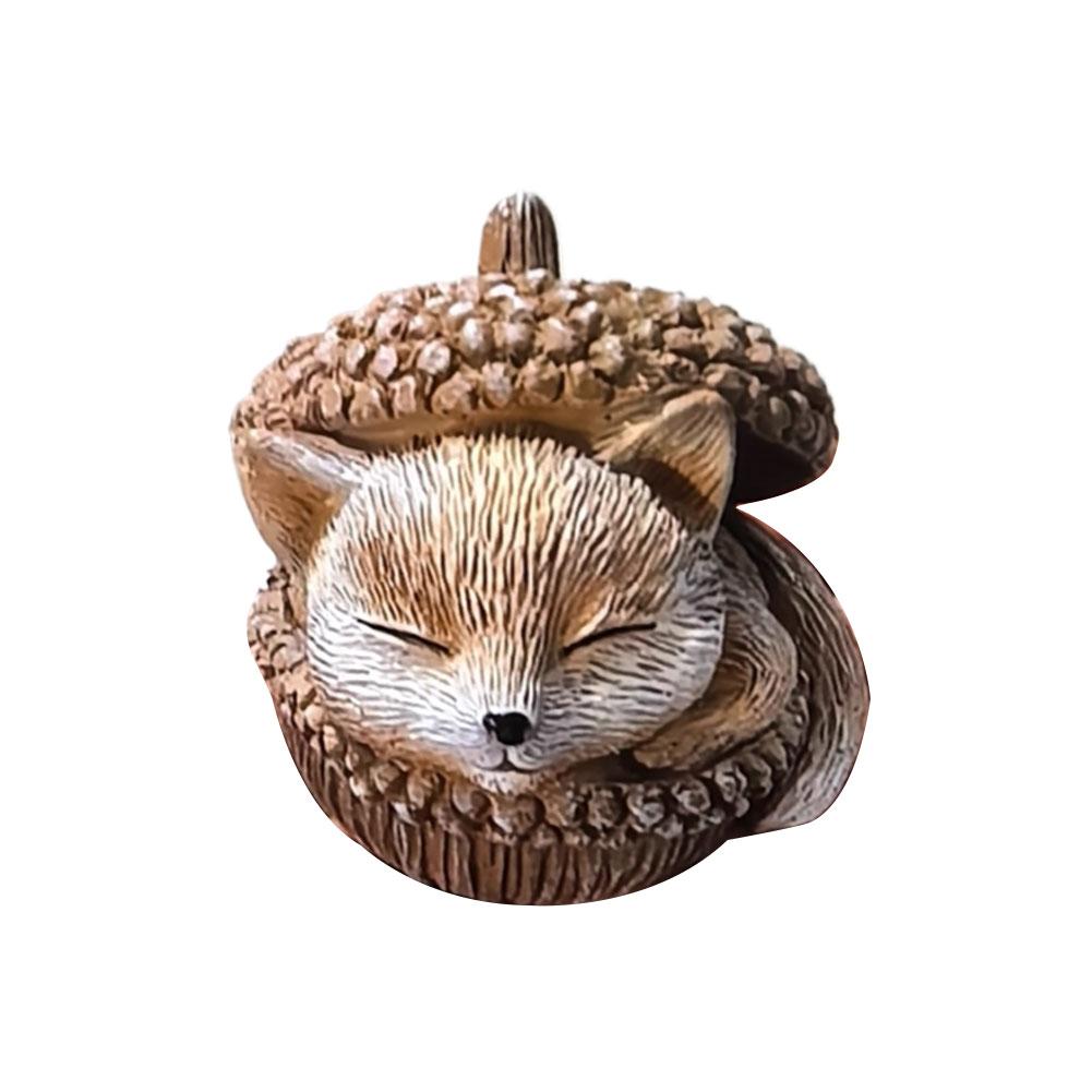 3D Resin Forest Animal In Acorn Christmas Ornament Hedgehog & Bunny Festive Hanging Decor for Home Xmas Tree Holiday Gift