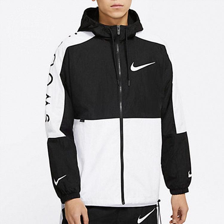 Nike Men S Zip-Up Sports Hooded Jacket 'Black/White' DJ4131-010