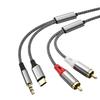 Y Splitter Cable Audio Aux Adapter 3.5mm To RCA Audio Conversion Cable  Car Audio