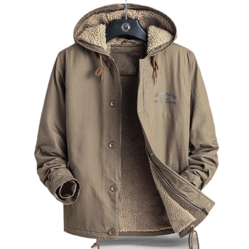 Lamb Wool Cotton Coat for Men In Winter Thickened with Wool Loose and Oversized Casual Clothes Trendy Deck Clothes Warm Jacket
