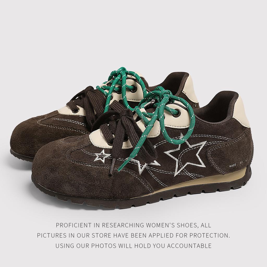 Retro German Training Shoes Women'S Spring And Summer Forrest Gump Shoes Versatile Breathable Lace-Up Small Casual Sports Shoes