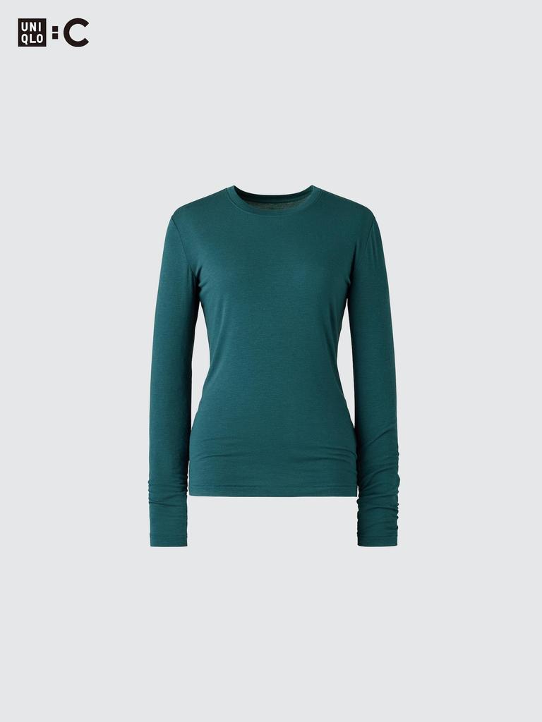 Uniqlo HeaTTech Cashmere Blend Crewneck T  Long Sleeve  exTra Warm