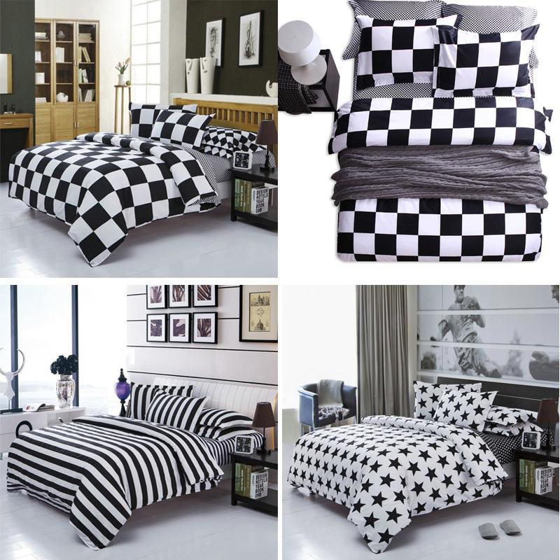 Buy Classical Black and White Cotton Bedding Set Home Textile Bed Linen