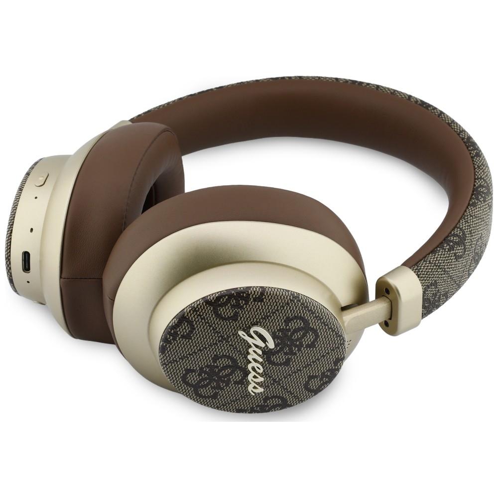 Guess Bluetooth ENC 4G Gold Script Metal Brown Over-Ear Headphones