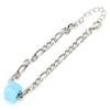 Glass Bead Bracelet Square Big Hole Blue Glass Bead Geometric Bracelet for Decoration GiftGiving(White Gold Bracelet )