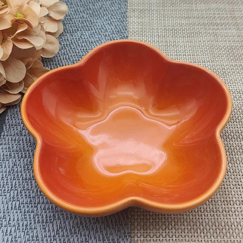 5 Zoll Kreative Blume Keramikschale Kleine Tiefe Schale Einfarbig Keramikschale Kleine Schale Dip-Schale Haushaltsküchenbedarf Geschenk