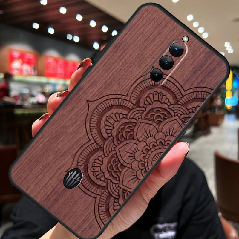Mandala Floral Wood Case For ZTE Nubia Red Magic 8S 9S 10S 8 9 10 Pro Plus 6S 7S 6 7 Pro 5G 6R 11 Pro Plus Cover