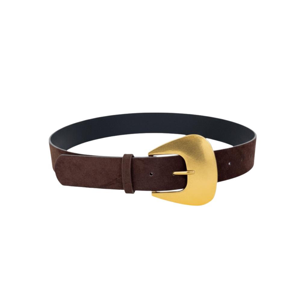 

Trendy Gold Pin Buckle Suede Leather Belt Luxury Design Versatile Women Waist Belt Vintage Retro Waistband Jeans Decoration