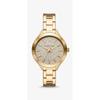 Pavé Gold-Tone Watch and Heart Bracelet Set MK1046