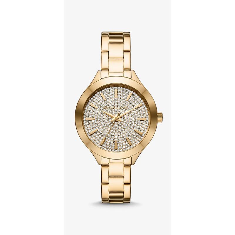 Michael Kors Pavé Gold-Tone Watch and Heart Bracelet Set MK1046 золотой