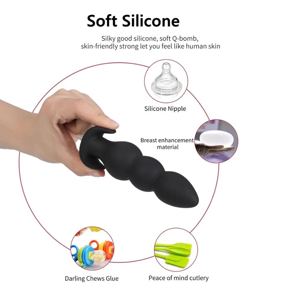 Expandable Butt Plug Silicone Inflatable Anal Beads