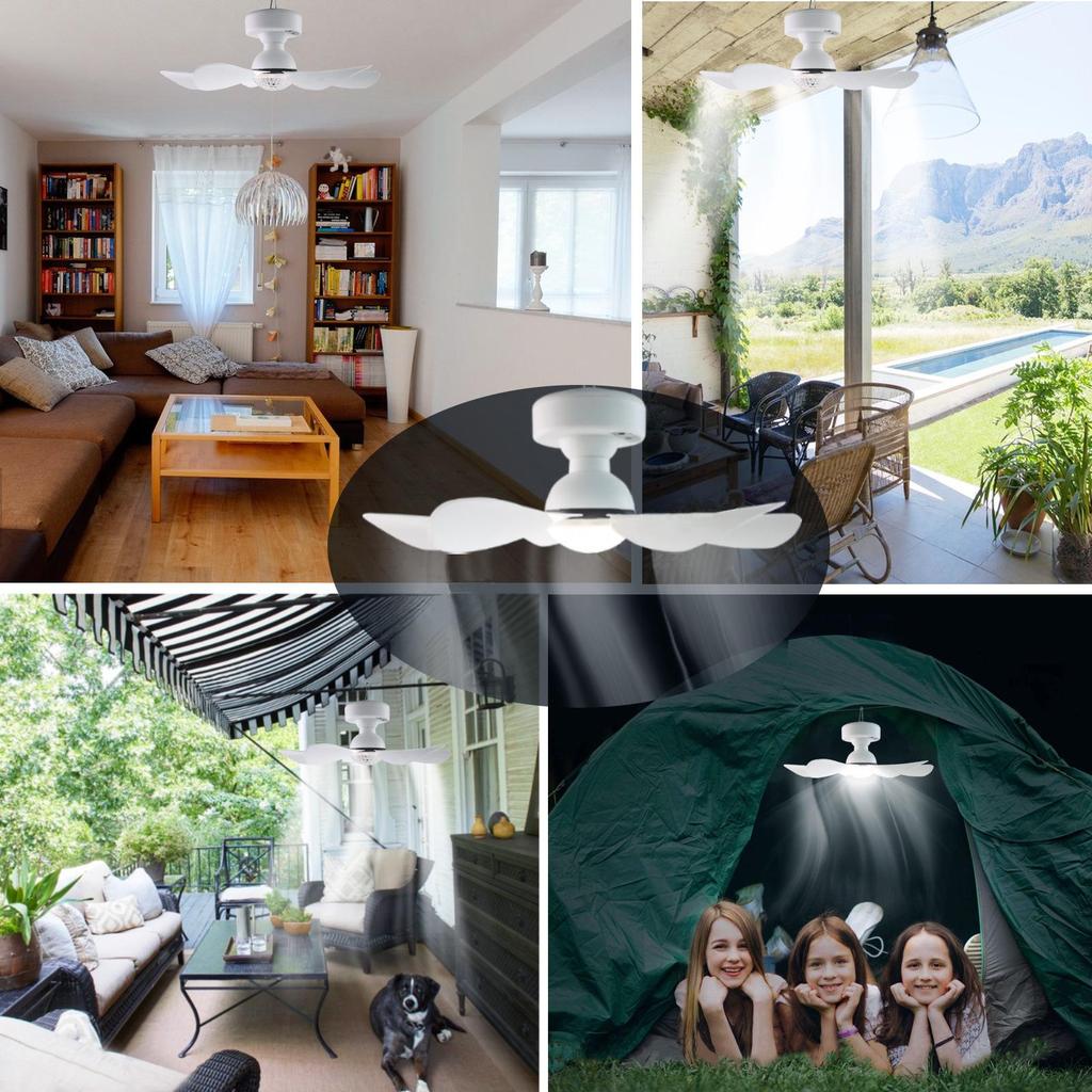 Faltbarer Solar-Deckenventilator mit Licht für Outdoor-Camping, Wohnheime, Bauernhöfe - Große Windkraftflügel