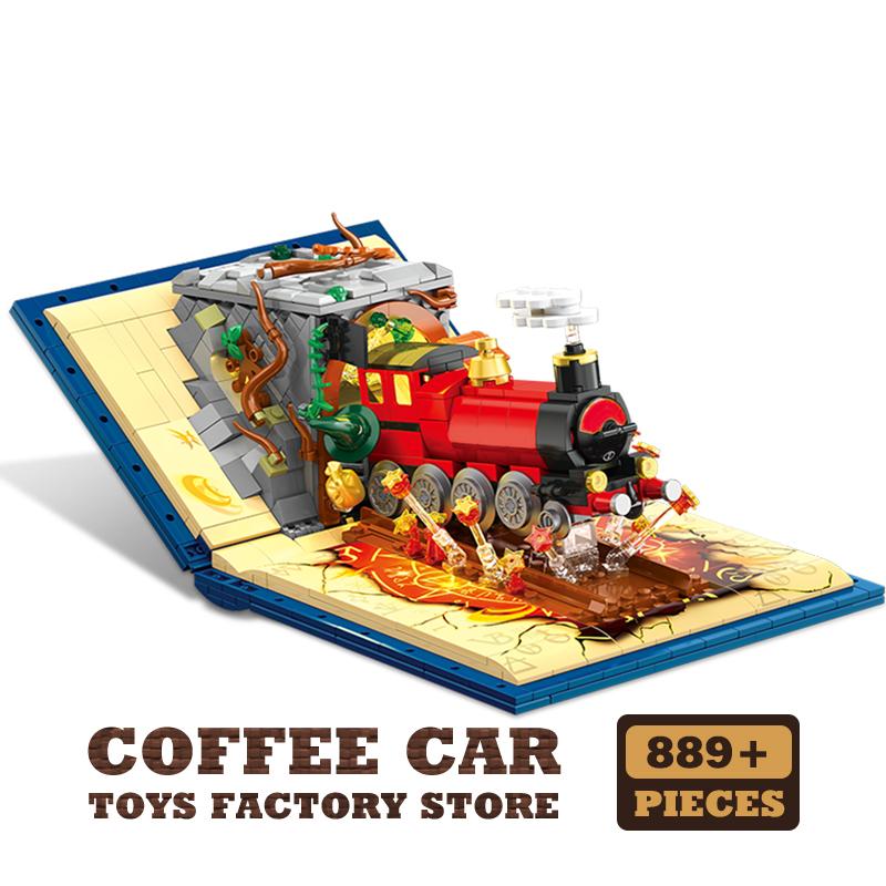 

Нетоксичные светодиодные волшебные строительные блоки-пазлы «Поезд», игрушки, локомотив, станция, кубики Moc, книги, фильм, 3D-модель, подарки на день рождения для детей и взрослых, DIY