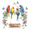 English Slogan Welcome Parrot Wreath Hanging Bedroom Door Adornment Adornment Wall Sticker