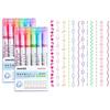 3/6pcs Flower Shape Outline Pens Curve Roller Tip Pen Highlighter Marker Stationery Graffiti Scrapbook Line Drawing Tool TMZ