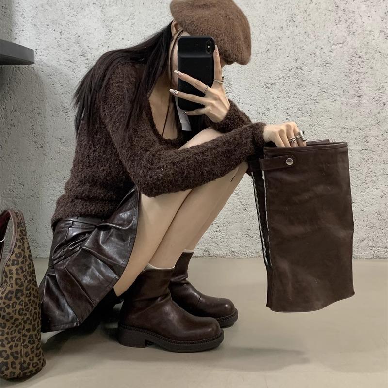 Two-wear boot removable thick-soled trouser tube boots women's 2025 autumn and winter new retro knight boots medium boots